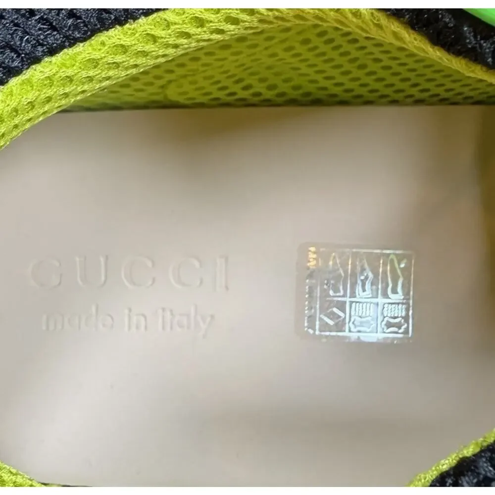 Size 10US - Gucci Flashtrek Neon Green Leather Sneakers💚 NEW/RETAIL $980!